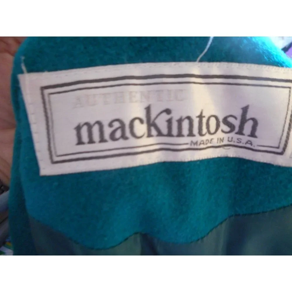 Vintage Authentic Mackintosh Women's Size 8 green 100% wool lined Coat - Picture 2 of 4